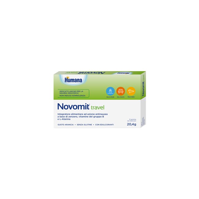 NOVOMIT TRAVEL 12 GOMME DA MASTICARE GUSTO ARANCIA NOVOMIT TRAVEL 12 GOMME DA MASTICARE GUSTO ARANCIA