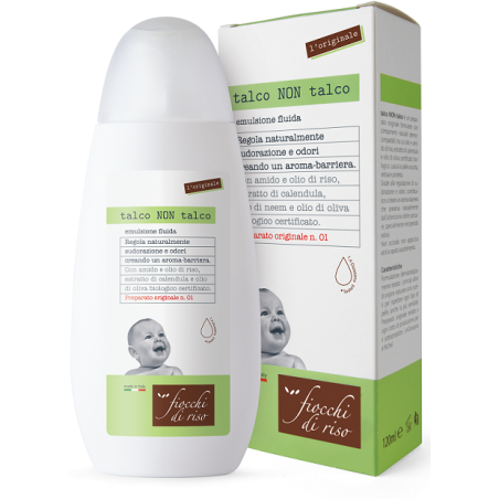 Flacone da 120 ml di Fiocchi Di Riso Talco Non Talco Emulsione Per Proteggere La Pelle