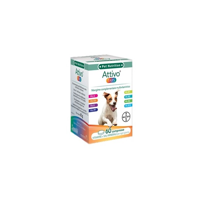 ATTIVO TABS ASTUCCIO DA 60 COMPRESSE ALTAMENTE APPETIBILI ATTIVO TABS ASTUCCIO DA 60 COMPRESSE ALTAMENTE APPETIBILI