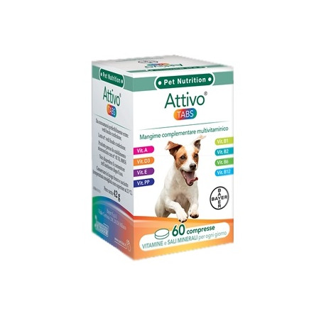 ATTIVO TABS ASTUCCIO DA 60 COMPRESSE ALTAMENTE APPETIBILI ATTIVO TABS ASTUCCIO DA 60 COMPRESSE ALTAMENTE APPETIBILI