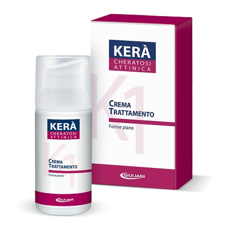 Flacone da 50 ml di Kerà K1, crema contro la cheratosi attinica.