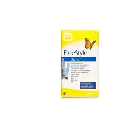 STRISCE MISURAZIONE GLICEMIA FREESTYLE OPTIUM TEST STRIPS 50 PEZZI SENZA CALIBRAZIONE
