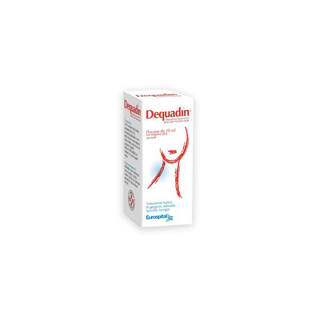 Eurospital Dequadin 0,5% Spray Per Mucosa Orale Trattamento Stomatiti Gengiviti Tonsilliti Flacone 10ml Eurospital Dequadin 0,5% Spray Per Mucosa Orale Trattamento Stomatiti Gengiviti Tonsilliti Flacone 10ml