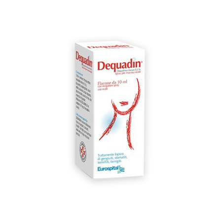 Eurospital Dequadin 0,5% Spray Per Mucosa Orale Trattamento Stomatiti Gengiviti Tonsilliti Flacone 10ml Eurospital Dequadin 0,5% Spray Per Mucosa Orale Trattamento Stomatiti Gengiviti Tonsilliti Flacone 10ml