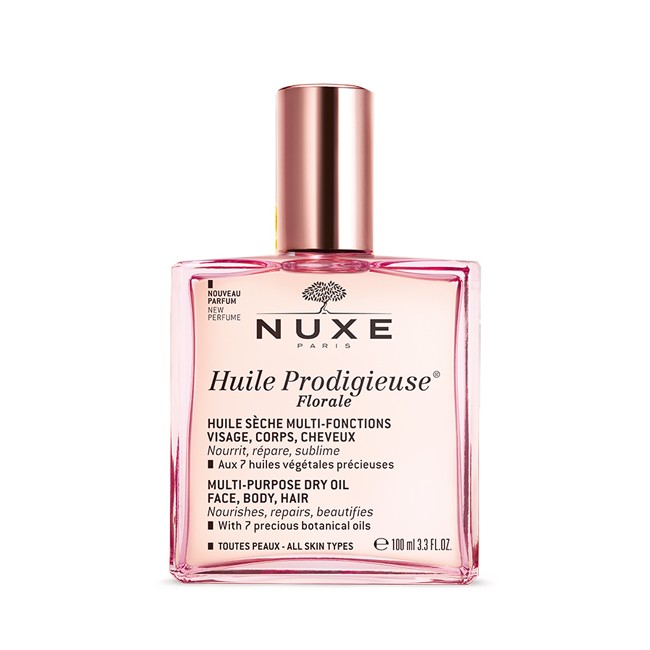 Flacone da 100 Ml di Nuxe Huile Prodigieuse olio secco multifunzione con piacevoli note floreali Flacone da 100 Ml di Nuxe Huile Prodigieuse olio secco multifunzione con piacevoli note floreali