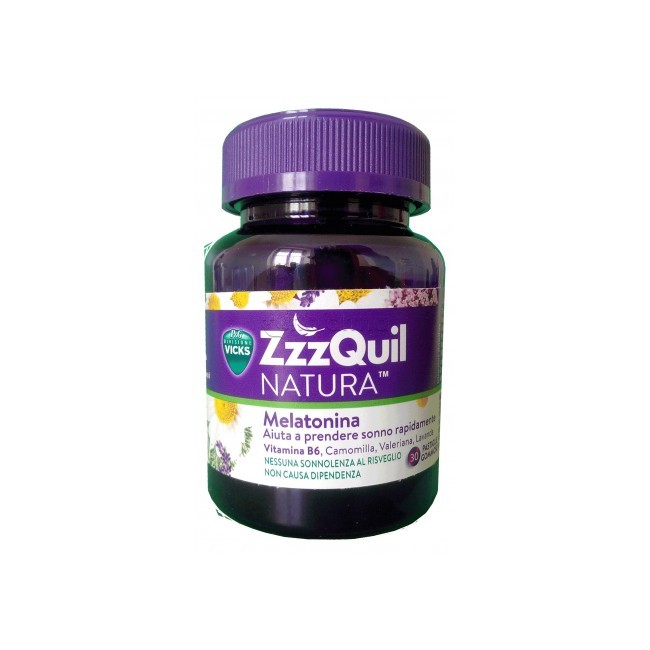 Confezione da 30 gommose di Vicks Zzzquil natura per dormire bene Confezione da 30 gommose di Vicks Zzzquil natura per dormire bene