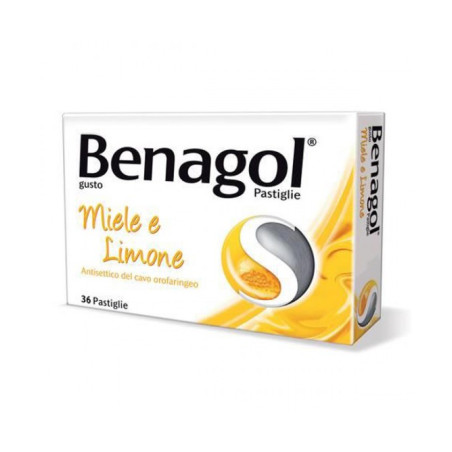 Benagol Antisettico Cavo Orale Gusto Miele Limone 36 Pastiglie Benagol Antisettico Cavo Orale Gusto Miele Limone 36 Pastiglie