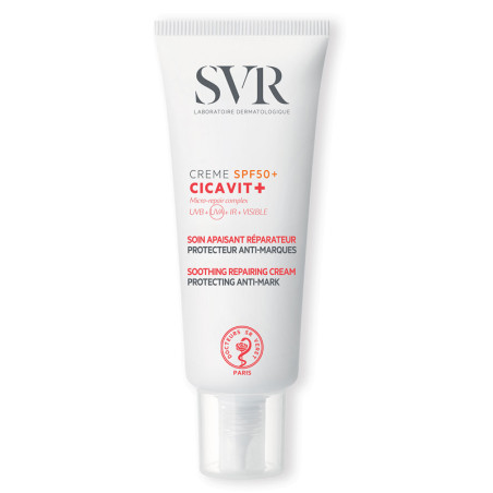 Tubetto da 40 ml di Svr Cicavit+ Crema Lenivita Riparatrice Anti-Segni Con Protezione Solare SPF 50+.