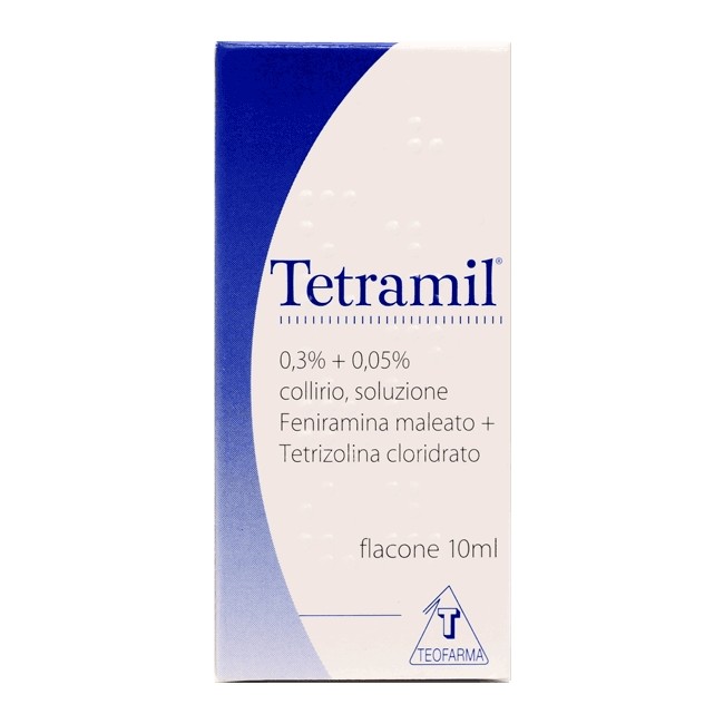 Teofarma Tetramil 0,3%+0,05% Collirio Per Occhi Arrossati Infiammati E Congiuntiviti Allergiche 10ml Teofarma Tetramil 0,3%+0,05% Collirio Per Occhi Arrossati Infiammati E Congiuntiviti Allergiche 10ml