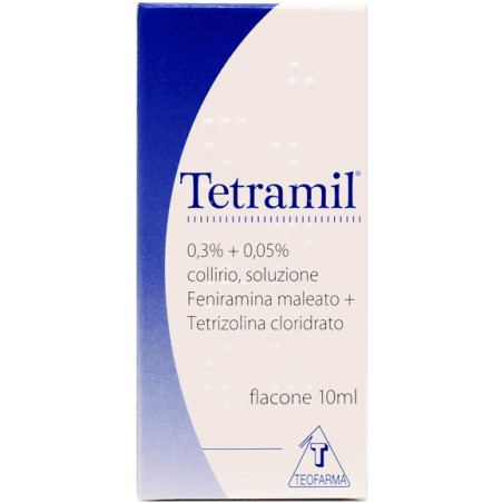 Teofarma Tetramil 0,3%+0,05% Collirio Per Occhi Arrossati Infiammati E Congiuntiviti Allergiche 10ml Teofarma Tetramil 0,3%+0,05% Collirio Per Occhi Arrossati Infiammati E Congiuntiviti Allergiche 10ml