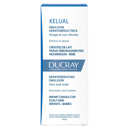 Confezione da 50 ml di Ducray Kelual Emulsione Cheratoriduttrice Per Viso E Cuoio Capelluto.