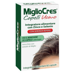 Confezione da 60 capsule di Migliocres Capelli Uomo Integratore Anticaduta.