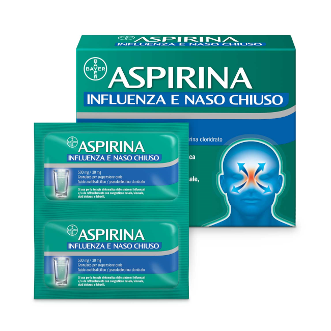 ASPIRINA INFLUENZA NASO CHIUSO *10 BUSTE ASPIRINA INFLUENZA NASO CHIUSO *10 BUSTE