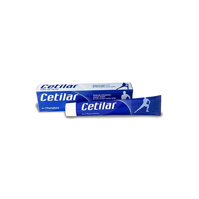 Tubo da 50 ml di Pharmanutra Cetilar Crema, prodotto utile per ridurre il dolore a muscoli, articolazioni e tendini. Tubo da 50 ml di Pharmanutra Cetilar Crema, prodotto utile per ridurre il dolore a muscoli, articolazioni e tendini.