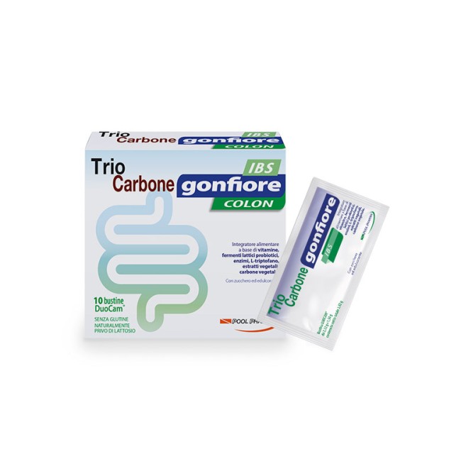 Triocarbone Gonfiore IBS Integratore Per La Salute Intestinale 10 Buste Triocarbone Gonfiore IBS Integratore Per La Salute Intestinale 10 Buste