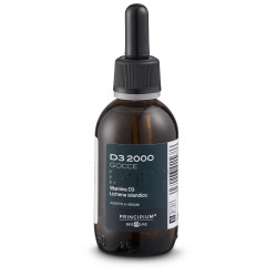 Flaconcino con contagocce da 50 ml di Bios Line Principium D3 2000 Gocce, integratore per la salute delle ossa.