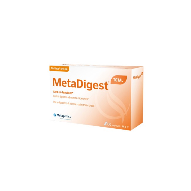 Confezione da 60 capsule di Metagenics Metadigest total Integratore per favorire la digestione Confezione da 60 capsule di Metagenics Metadigest total Integratore per favorire la digestione