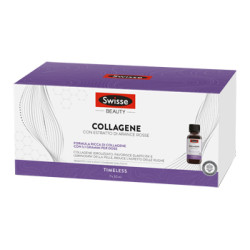 Confezione con 7 flaconcini di Swisse Beauty Collagene, integratore antirughe e anti invecchiamento.