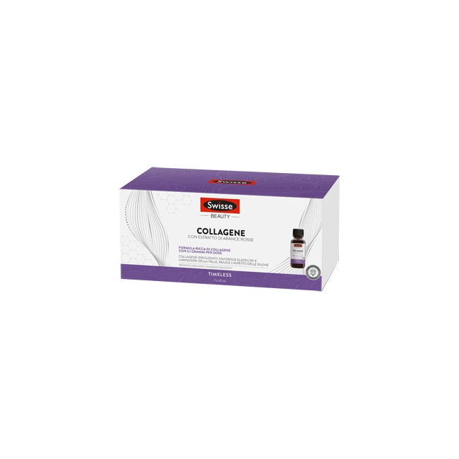 Confezione con 7 flaconcini di Swisse Beauty Collagene, integratore antirughe e anti invecchiamento. Confezione con 7 flaconcini di Swisse Beauty Collagene, integratore antirughe e anti invecchiamento.