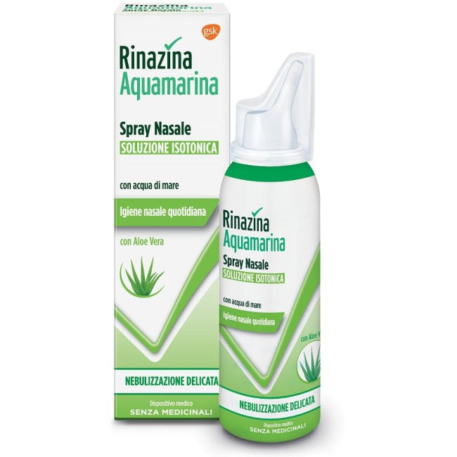 RINAZINA AQUAMARINA ISOTONICA ALOE SPRAY NEBULIZZAZIONE DELICATA 100 ML RINAZINA AQUAMARINA ISOTONICA ALOE SPRAY NEBULIZZAZIONE DELICATA 100 ML