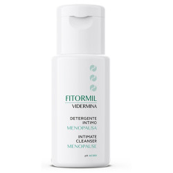 Flacone da 200 ml di Vidermina Fitormil, detergente intimo idratante per la mucosa vaginale.