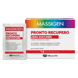 Confezione da 14+4 Buste Di Massigen Pronto recupero integratore energetico ricostituente zero zuccheri