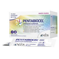 Confezione da 14 stick di Pentabiocel Integratore Di Fermenti Lattici Vivi Per Il Benessere Intestinale.