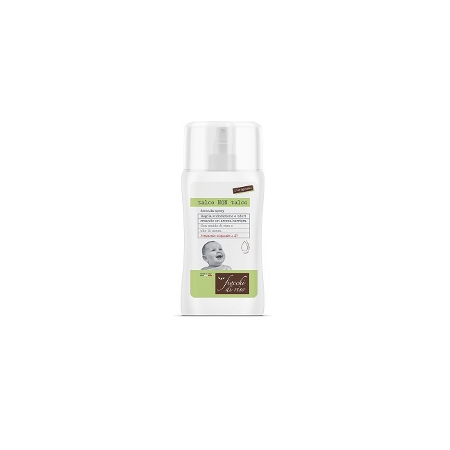 Flacone spray da 100 ml di Fiocchi di Riso Talco non Talco Spray Flacone spray da 100 ml di Fiocchi di Riso Talco non Talco Spray
