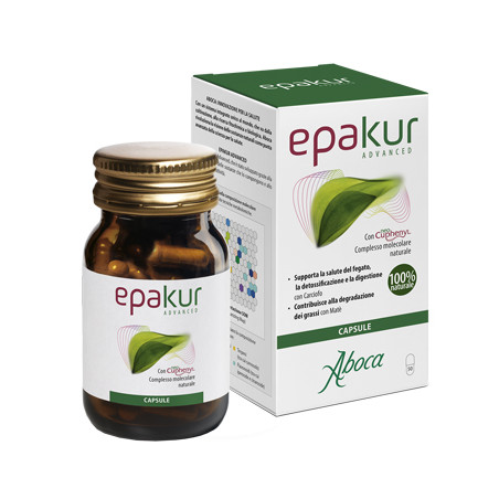Confezione da 50 capsule di Aboca Epakur Advanced, integratore depurativo per il fegato.