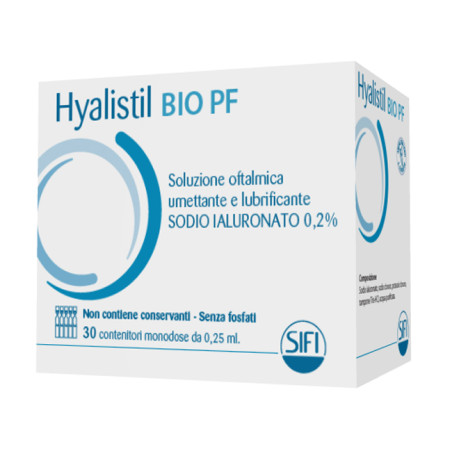 HYALISTIL BIO PF SOLUZIONE OFTALMICA PHOSPHATE FREE MONODOSE A BASE DI ACIDO IALURONICO 0,2% 30 FLACONCINI 0,25 ML HYALISTIL BIO PF SOLUZIONE OFTALMICA PHOSPHATE FREE MONODOSE A BASE DI ACIDO IALURONICO 0,2% 30 FLACONCINI 0,25 ML