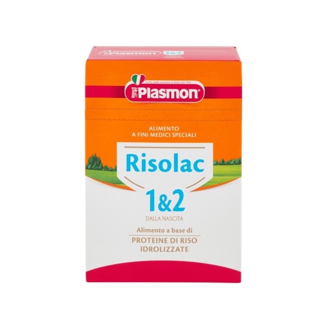 Confezione da 350 grammi di Plasmon Risolac, alimento per bambini allergici alle proteine del latte. Confezione da 350 grammi di Plasmon Risolac, alimento per bambini allergici alle proteine del latte.