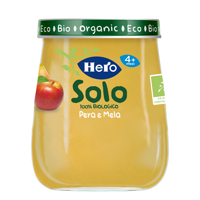 HERO SOLO OMOGENEIZZATO PERA MELA 100% BIO 120 G HERO SOLO OMOGENEIZZATO PERA MELA 100% BIO 120 G