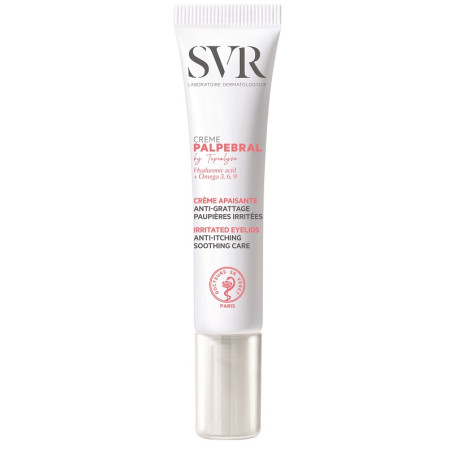 Flacone da 15 Ml di Svr Topialyse Palpebral trattamento anti-prurito per palpebre e contorno occhi irritato.