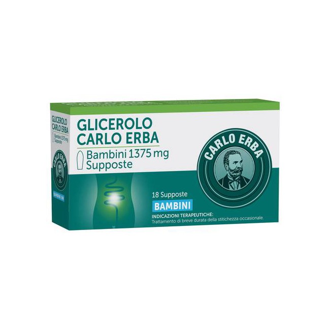 Carlo Erba Glicerolo Bambini 1375mg Lassativo 18 Supposte Carlo Erba Glicerolo Bambini 1375mg Lassativo 18 Supposte