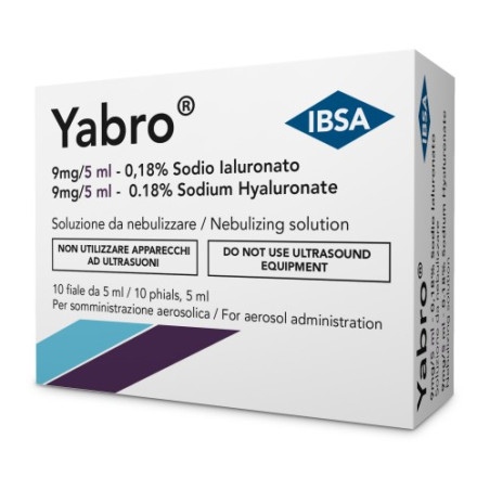 Yabro Aerosol Sodio Ialuronato 0,18% Soluzione Da Nebulizzare 10 Fiale Da 5 Ml Yabro Aerosol Sodio Ialuronato 0,18% Soluzione Da Nebulizzare 10 Fiale Da 5 Ml
