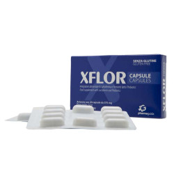 Confezione da 20 capsule di Pharmaguida Xflor, integratore di fermenti lattici per diarrea.
