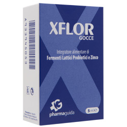 Flacone da 5 ml di Xflor Gocce Integratore Di Fermenti Lattici e Zinco Contro Diarrea E Mal Di Pancia.