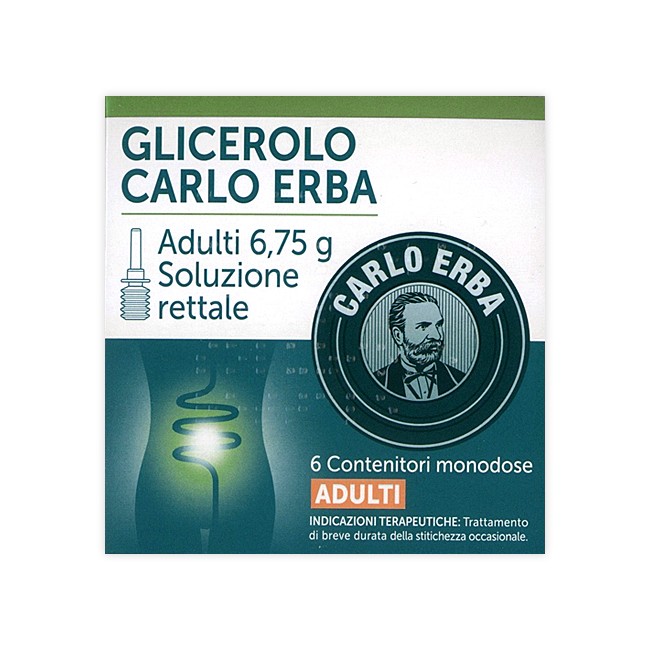 Carlo Erba Glicerolo Adulti 6,75g Soluzione Rettale 6 Contenitori Monodose Carlo Erba Glicerolo Adulti 6,75g Soluzione Rettale 6 Contenitori Monodose