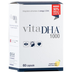 Confezione da 60 capsule di Vitadha 100, integratore per le funzioni cognitive.