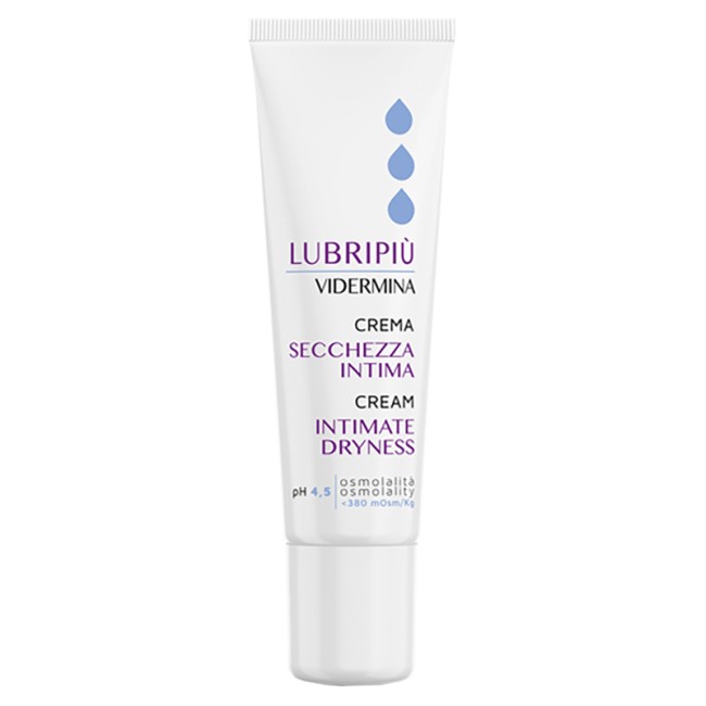 Tubetto da 30 ml di Vidermina Lubripiù Crema intima, crema utile per contrastare prurito intimo e bruciore. Tubetto da 30 ml di Vidermina Lubripiù Crema intima, crema utile per contrastare prurito intimo e bruciore.