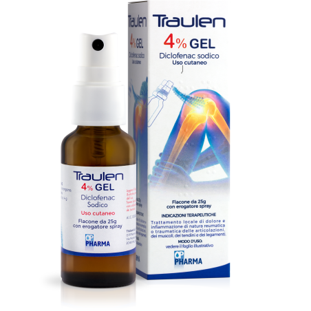 Traulen 4% Gel Trattamento Stati Dolorosi 25g Con Erogatore Traulen 4% Gel Trattamento Stati Dolorosi 25g Con Erogatore