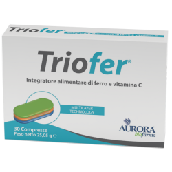 Confezione da 30 compresse di Triofer Integratore Di Ferro E Vitamina C.