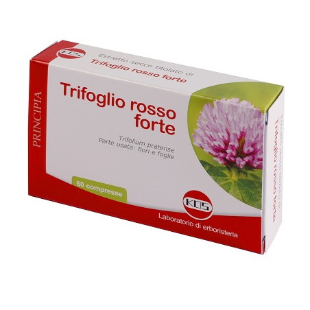 Confezione da 60 compresse di Kos Trifoglio Rosso Forte, integratore per donne in menopausa.