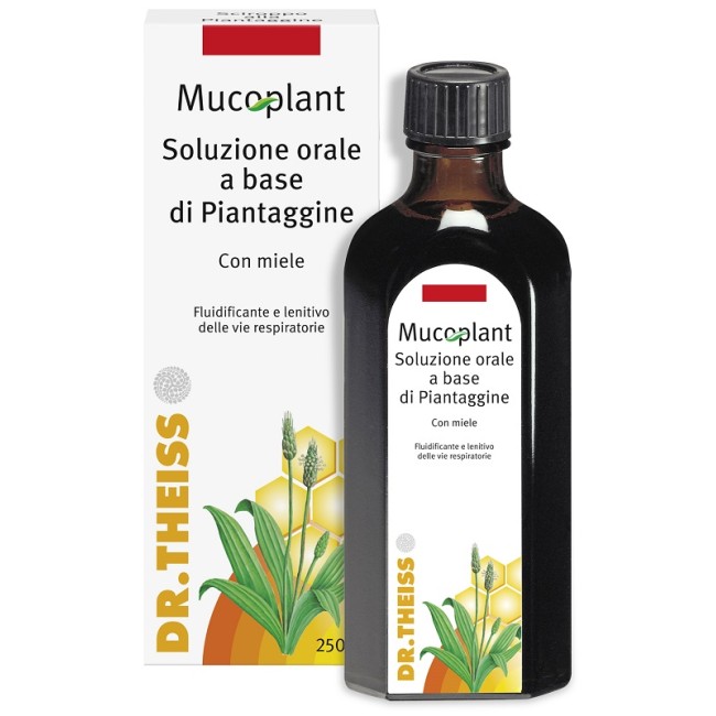 Flacone da 250 Ml di Dr. Theiss Mucoplant sciroppo di piantaggine per tosse e catarro. Flacone da 250 Ml di Dr. Theiss Mucoplant sciroppo di piantaggine per tosse e catarro.