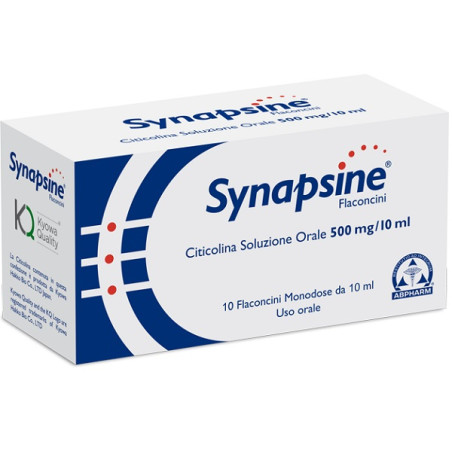Confezione da 10 flaconcini di Synapsine, integratore per le capacità cognitive.