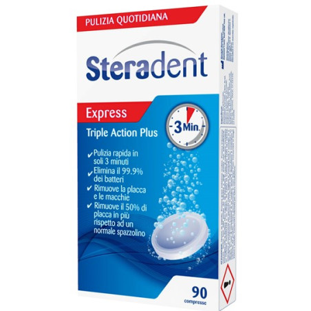 STERADENT TRIPLE ACTION PLUS 90 COMPRESSE PULENTI STERADENT TRIPLE ACTION PLUS 90 COMPRESSE PULENTI
