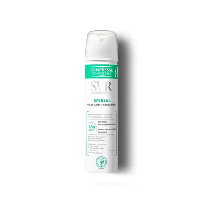 Flacone spray da 75 ml di Svr Spirial Reformulation Deodorante Anti Traspirante