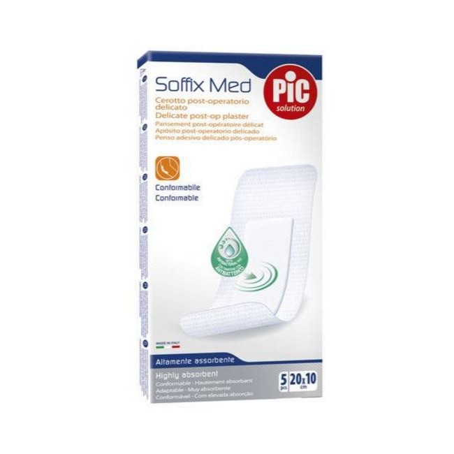 CEROTTO PIC SOFFIX MED IN TNT CON TAMPONE CENTRALE ASSORBENTE STERILE MONOUSO 10X20 CM ANTIBATTERICO 5 PEZZI CEROTTO PIC SOFFIX MED IN TNT CON TAMPONE CENTRALE ASSORBENTE STERILE MONOUSO 10X20 CM ANTIBATTERICO 5 PEZZI