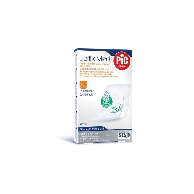CEROTTO PIC SOFFIX MED IN TNT CON TAMPONE CENTRALE ASSORBENTE STERILE MONOUSO 10X12 CM ANTIBATTERICO 5 PEZZI CEROTTO PIC SOFFIX MED IN TNT CON TAMPONE CENTRALE ASSORBENTE STERILE MONOUSO 10X12 CM ANTIBATTERICO 5 PEZZI