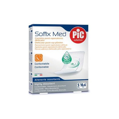 CEROTTO PIC SOFFIX MED IN TNT CON TAMPONE CENTRALE ASSORBENTE STERILE MONOUSO 10X6 CM ANTIBATTERICO 5 PEZZI CEROTTO PIC SOFFIX MED IN TNT CON TAMPONE CENTRALE ASSORBENTE STERILE MONOUSO 10X6 CM ANTIBATTERICO 5 PEZZI
